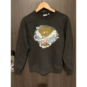 Green Day Sweatshirt Women XS Black Cotton Ribbed Crew Neck Graphic Print Dookie